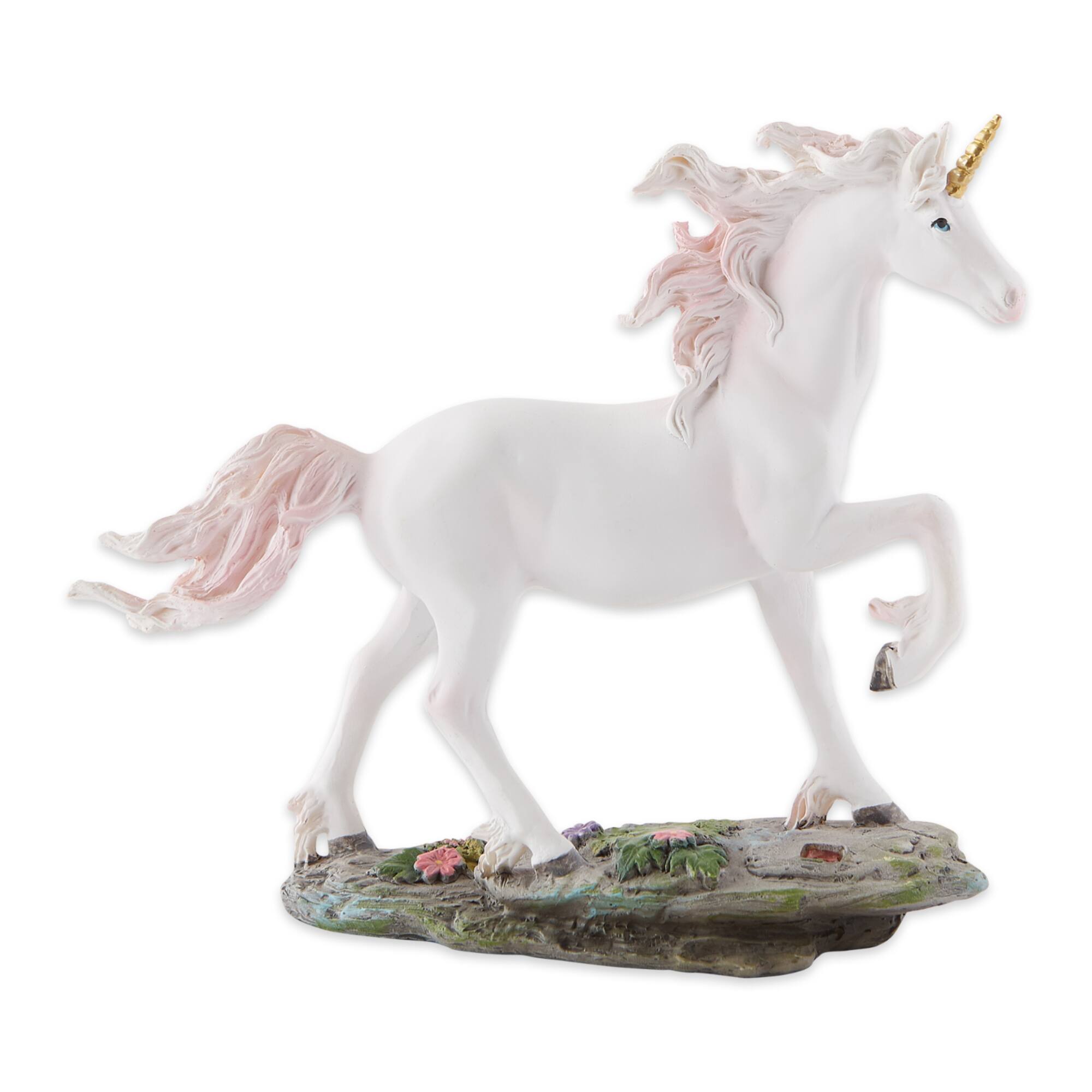 Unicorn Running Through Crystals Figurine 8" x 2.25" x 6.37
